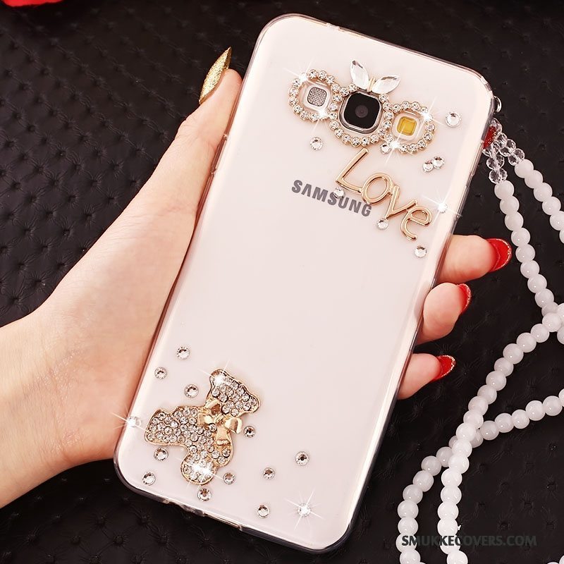 Etui Samsung Galaxy A7 2015 Beskyttelse Hængende Ornamenter Anti-fald, Cover Samsung Galaxy A7 2015 Strass Hvid Telefon