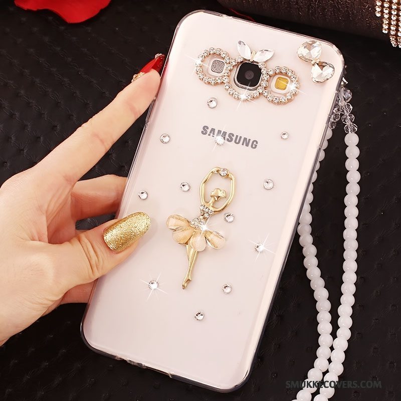 Etui Samsung Galaxy A7 2015 Beskyttelse Hængende Ornamenter Anti-fald, Cover Samsung Galaxy A7 2015 Strass Hvid Telefon