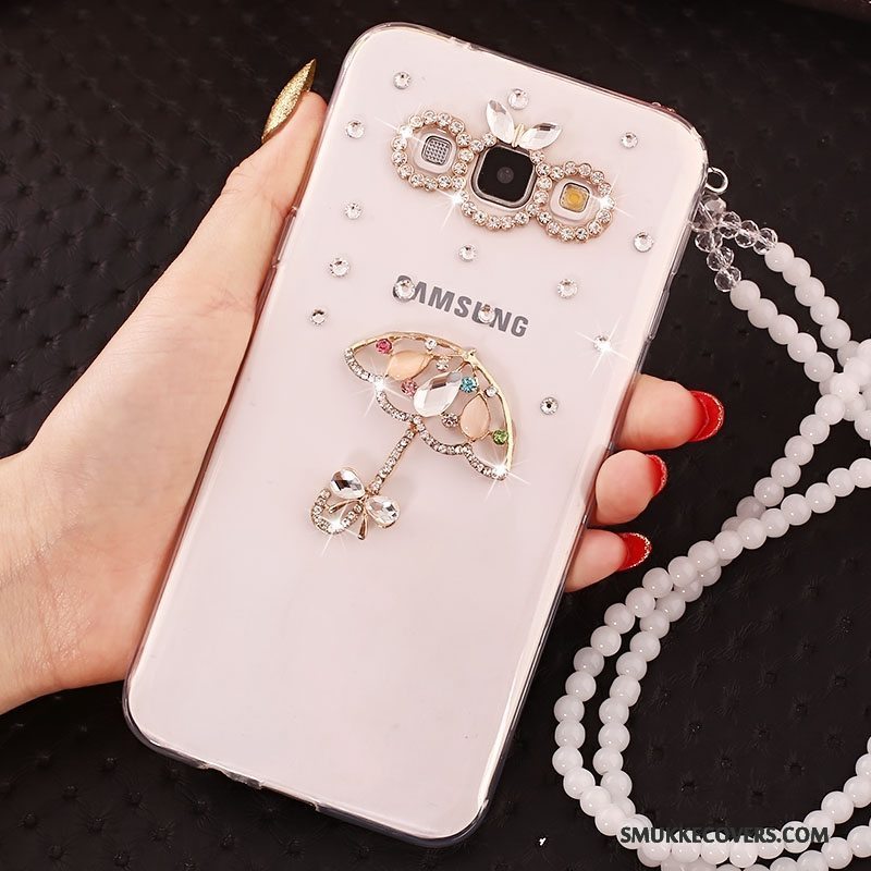 Etui Samsung Galaxy A7 2015 Beskyttelse Hængende Ornamenter Anti-fald, Cover Samsung Galaxy A7 2015 Strass Hvid Telefon