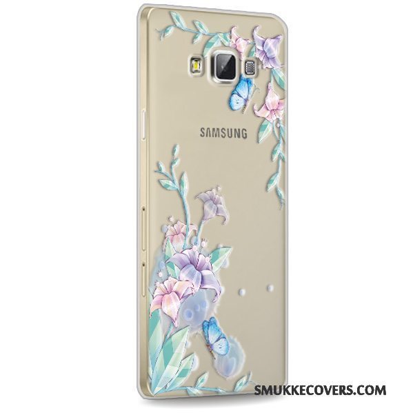 Etui Samsung Galaxy A7 2015 Blød Anti-fald Rød, Cover Samsung Galaxy A7 2015 Silikone Gennemsigtig Telefon