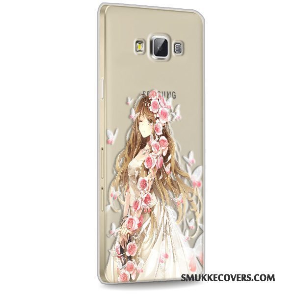 Etui Samsung Galaxy A7 2015 Blød Anti-fald Rød, Cover Samsung Galaxy A7 2015 Silikone Gennemsigtig Telefon