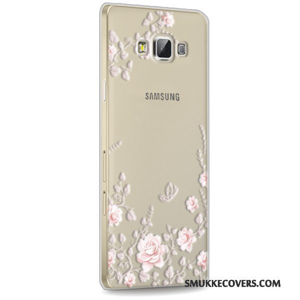 Etui Samsung Galaxy A7 2015 Blød Anti-fald Rød, Cover Samsung Galaxy A7 2015 Silikone Gennemsigtig Telefon