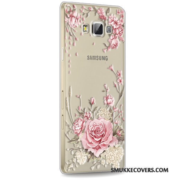 Etui Samsung Galaxy A7 2015 Blød Anti-fald Rød, Cover Samsung Galaxy A7 2015 Silikone Gennemsigtig Telefon