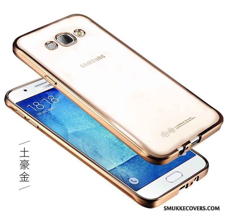 Etui Samsung Galaxy A7 2015 Blød Telefonguld, Cover Samsung Galaxy A7 2015 Beskyttelse Anti-fald Gennemsigtig