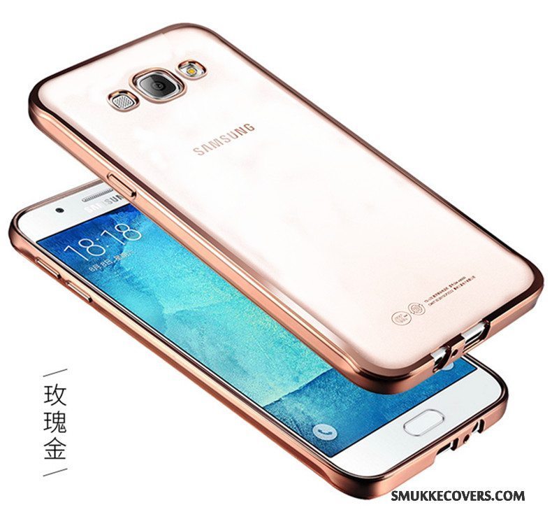 Etui Samsung Galaxy A7 2015 Blød Telefonguld, Cover Samsung Galaxy A7 2015 Beskyttelse Anti-fald Gennemsigtig