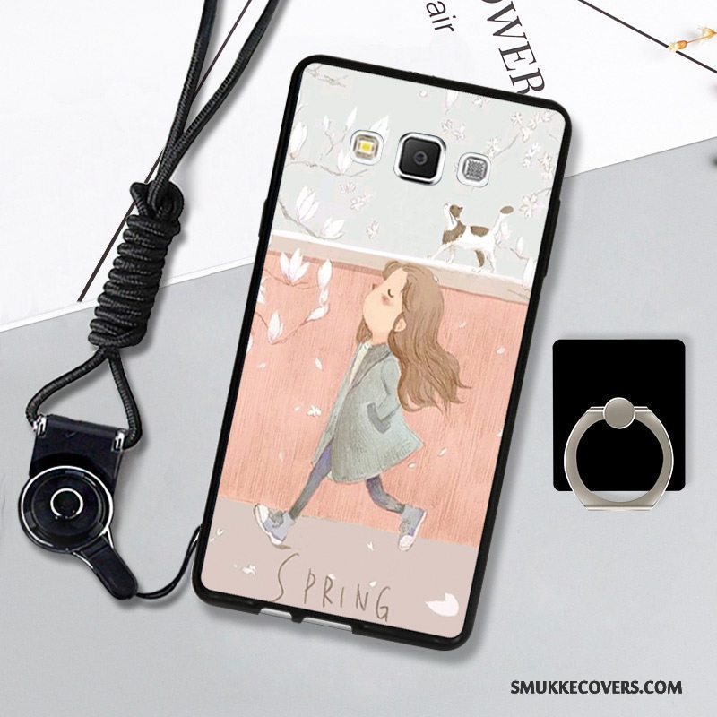 Etui Samsung Galaxy A7 2015 Blød Telefonsort, Cover Samsung Galaxy A7 2015 Silikone Hængende Ornamenter