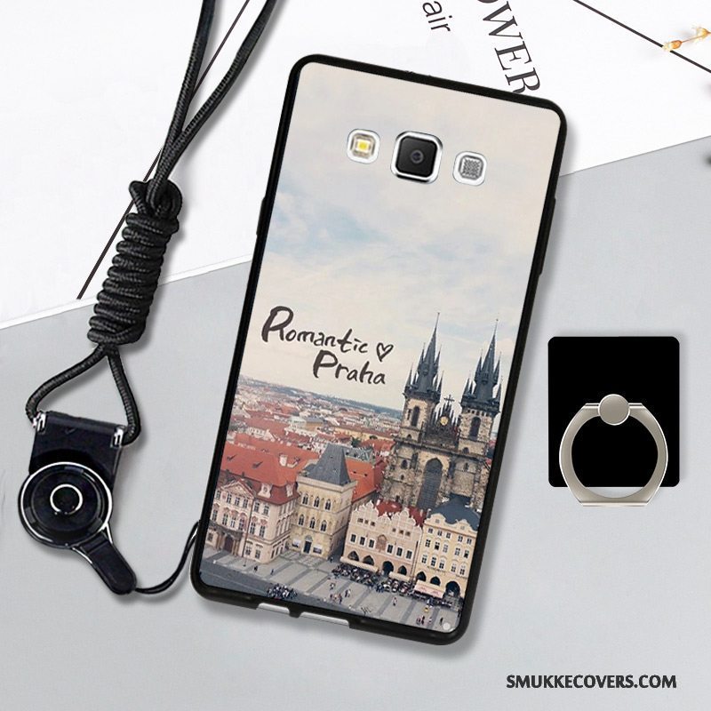Etui Samsung Galaxy A7 2015 Blød Telefonsort, Cover Samsung Galaxy A7 2015 Silikone Hængende Ornamenter