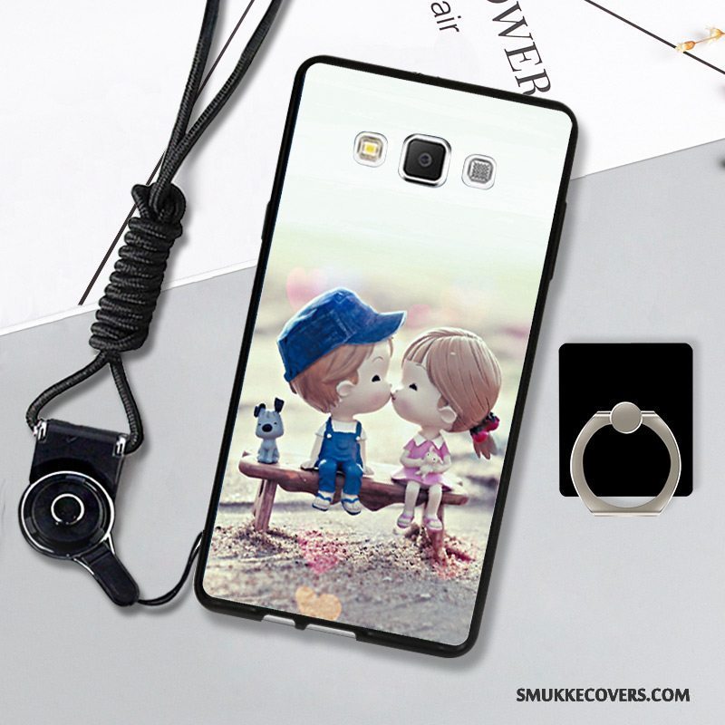 Etui Samsung Galaxy A7 2015 Blød Telefonsort, Cover Samsung Galaxy A7 2015 Silikone Hængende Ornamenter