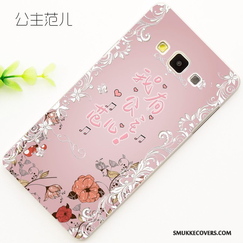 Etui Samsung Galaxy A7 2015 Cartoon Anti-fald Grøn, Cover Samsung Galaxy A7 2015 Relief