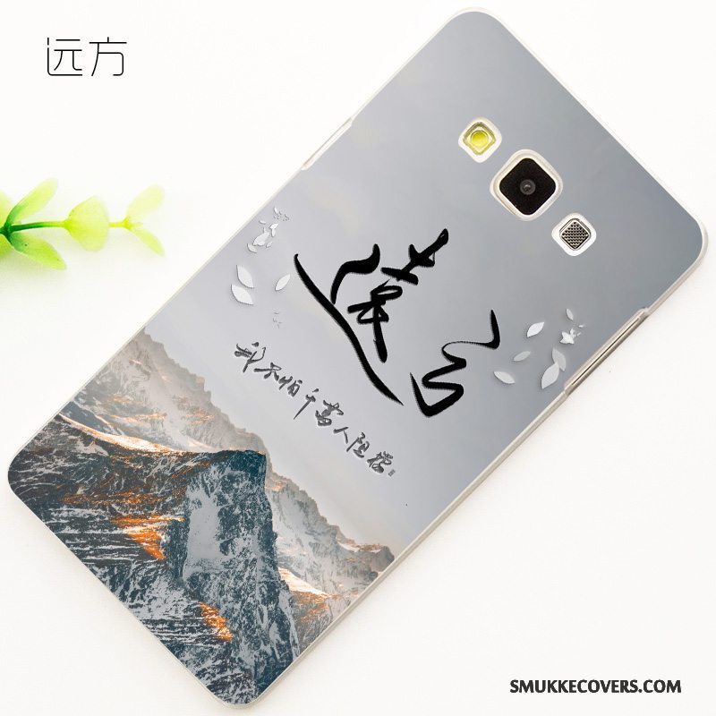 Etui Samsung Galaxy A7 2015 Cartoon Anti-fald Grøn, Cover Samsung Galaxy A7 2015 Relief