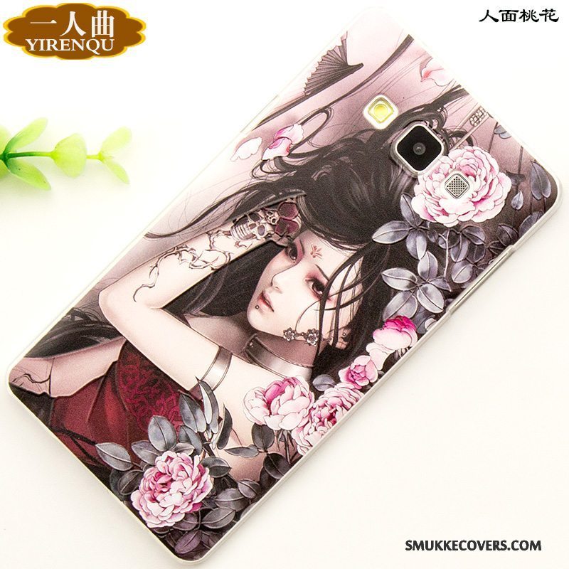 Etui Samsung Galaxy A7 2015 Cartoon Anti-fald Grøn, Cover Samsung Galaxy A7 2015 Relief