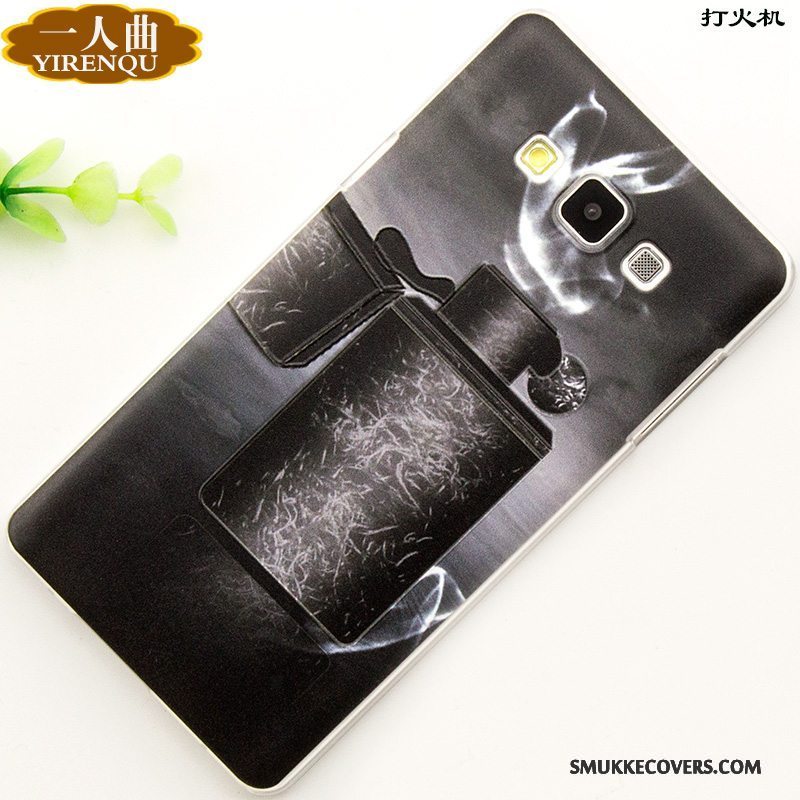 Etui Samsung Galaxy A7 2015 Cartoon Anti-fald Grøn, Cover Samsung Galaxy A7 2015 Relief