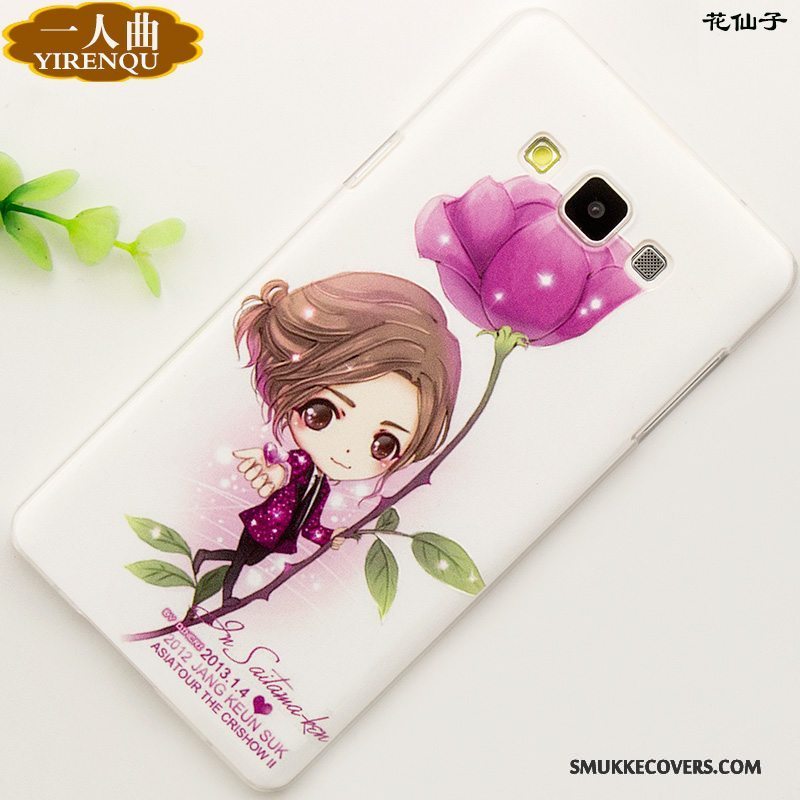 Etui Samsung Galaxy A7 2015 Cartoon Anti-fald Grøn, Cover Samsung Galaxy A7 2015 Relief