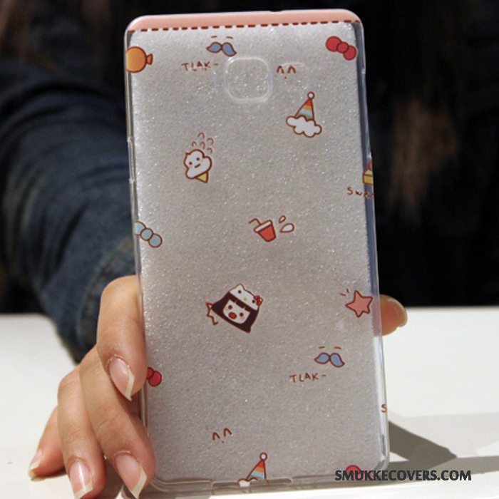 Etui Samsung Galaxy A7 2015 Cartoon Smuk Simple, Cover Samsung Galaxy A7 2015 Silikone Telefonrød