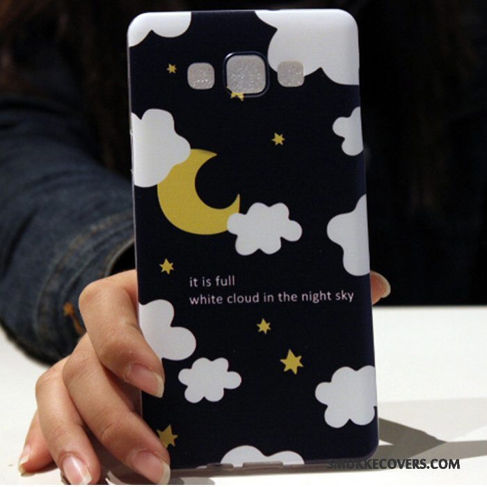 Etui Samsung Galaxy A7 2015 Cartoon Smuk Simple, Cover Samsung Galaxy A7 2015 Silikone Telefonrød