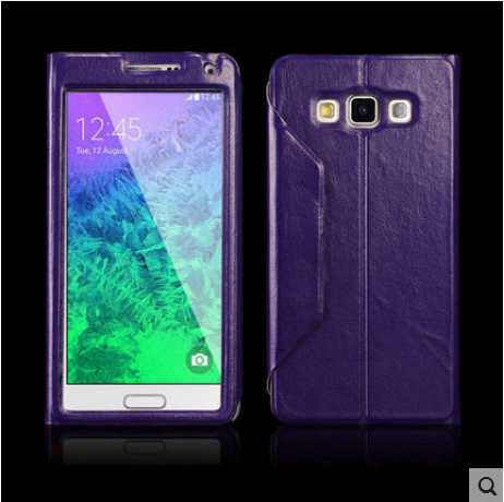 Etui Samsung Galaxy A7 2015 Folio Telefonanti-fald, Cover Samsung Galaxy A7 2015 Læder Trend Sort