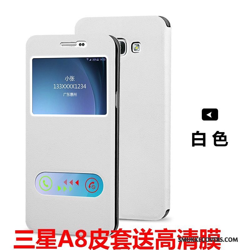 Etui Samsung Galaxy A7 2015 Læder Tynd Telefon, Cover Samsung Galaxy A7 2015 Folio Sort Super