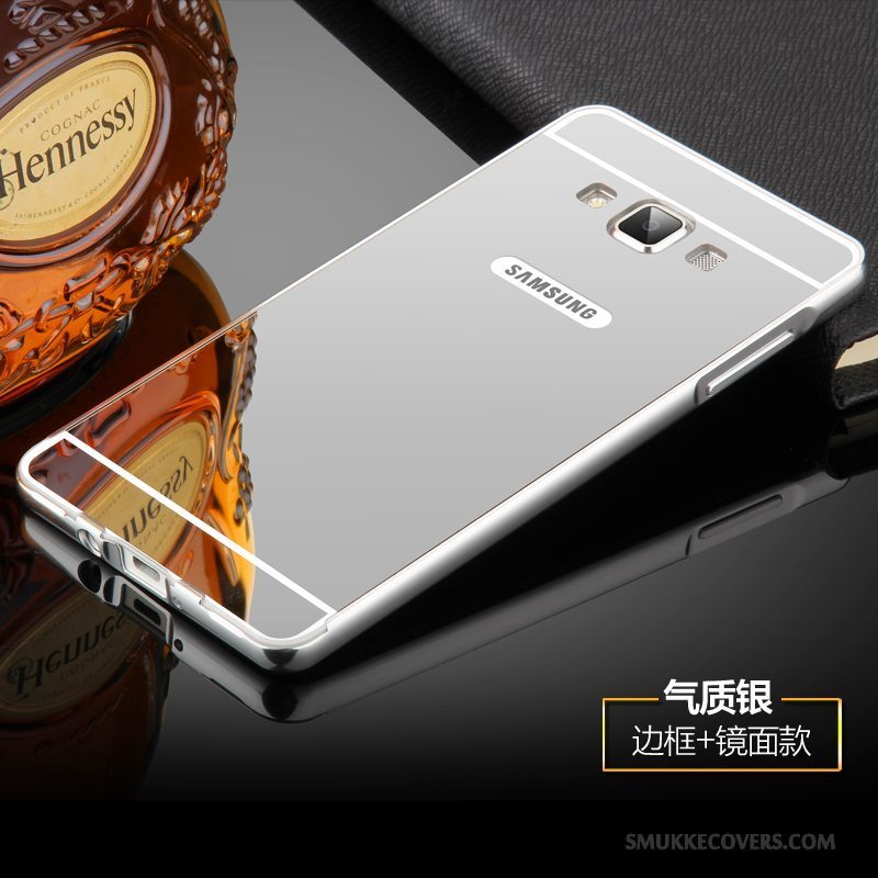 Etui Samsung Galaxy A7 2015 Metal Bagdæksel Tynd, Cover Samsung Galaxy A7 2015 Beskyttelse Guld Ramme