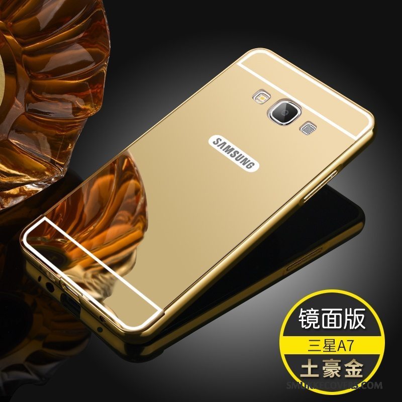 Etui Samsung Galaxy A7 2015 Metal Nubuck Anti-fald, Cover Samsung Galaxy A7 2015 Bagdæksel Spejl