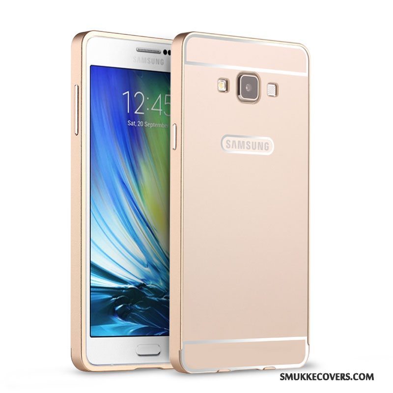 Etui Samsung Galaxy A7 2015 Metal Ny Ramme, Cover Samsung Galaxy A7 2015 Beskyttelse Rød Tynd