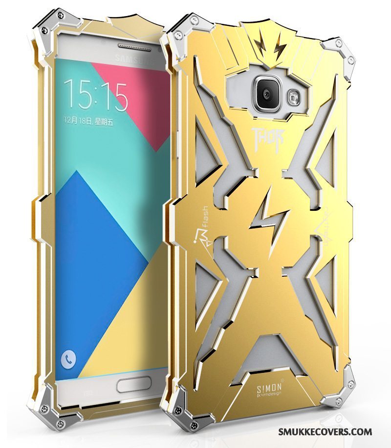 Etui Samsung Galaxy A7 2015 Metal Trend Tre Forsvar, Cover Samsung Galaxy A7 2015 Beskyttelse Ramme Sølv