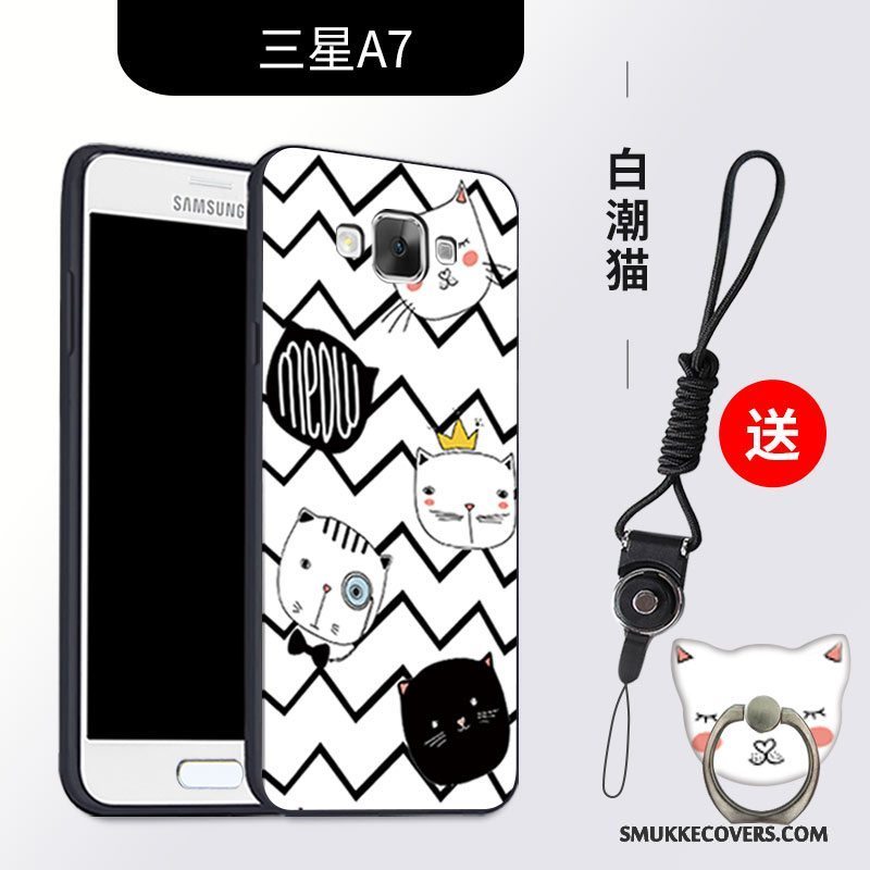 Etui Samsung Galaxy A7 2015 Silikone Anti-fald Telefon, Cover Samsung Galaxy A7 2015 Blød Sort