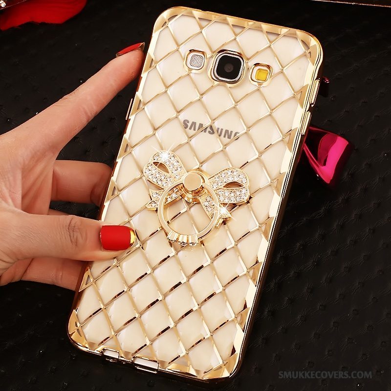 Etui Samsung Galaxy A7 2015 Silikone Gennemsigtig Guld, Cover Samsung Galaxy A7 2015 Beskyttelse Telefon