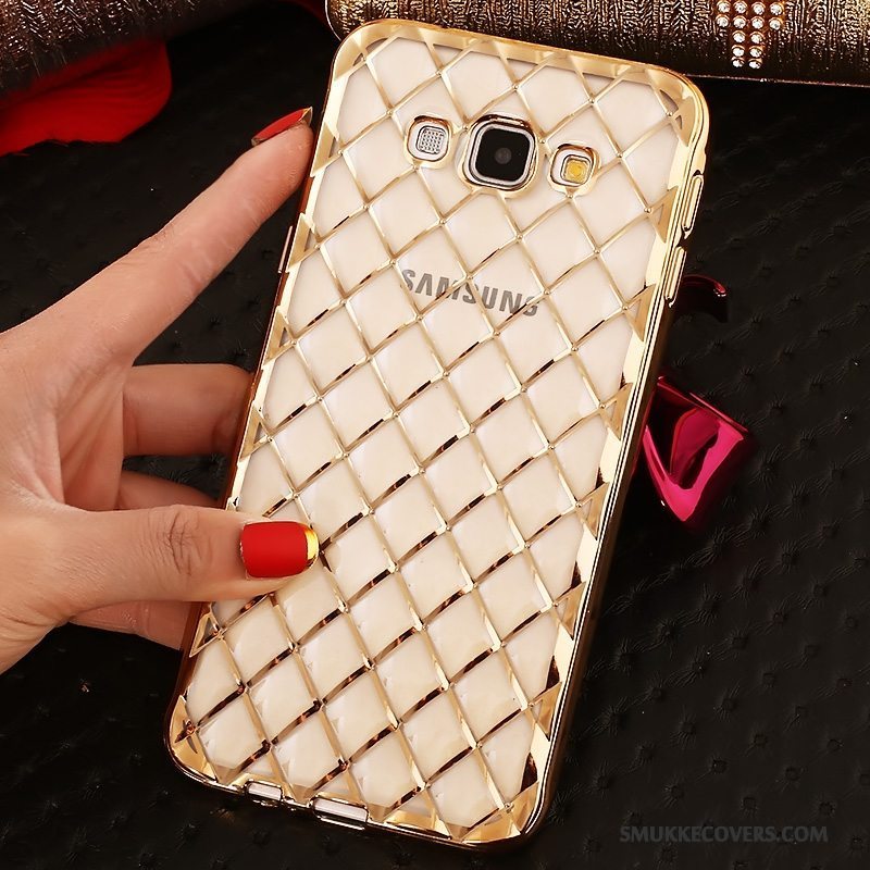 Etui Samsung Galaxy A7 2015 Silikone Gennemsigtig Guld, Cover Samsung Galaxy A7 2015 Beskyttelse Telefon