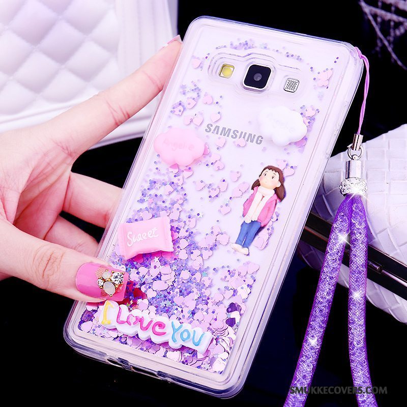 Etui Samsung Galaxy A7 2015 Silikone Telefonlyserød, Cover Samsung Galaxy A7 2015 Beskyttelse Anti-fald Trend