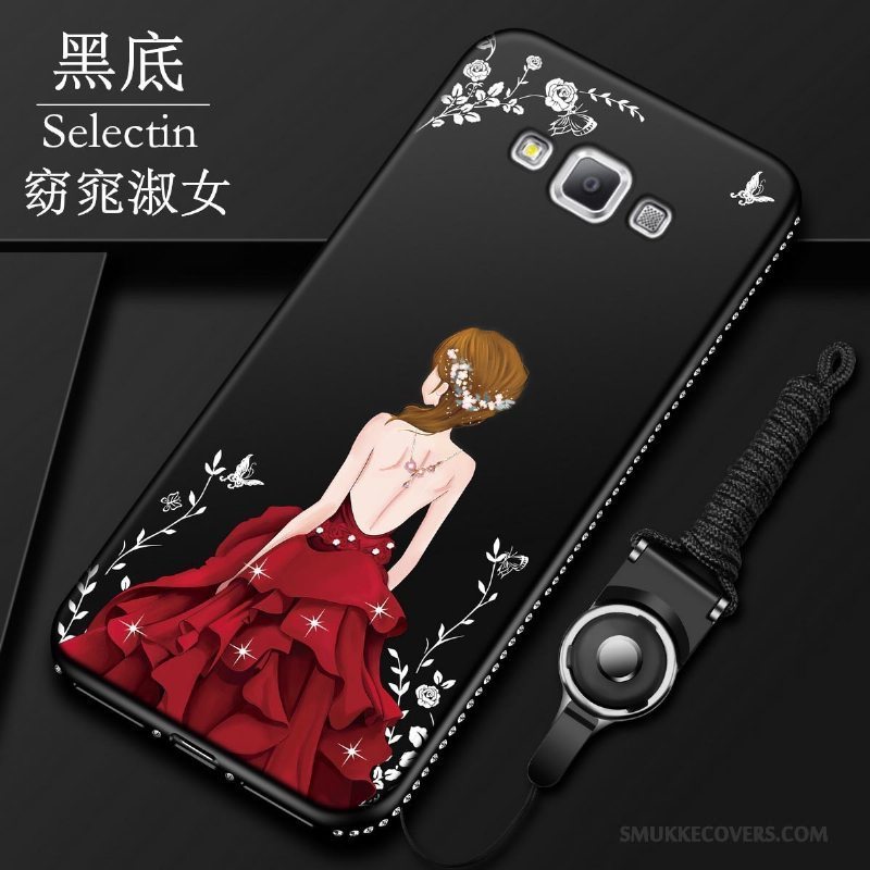 Etui Samsung Galaxy A7 2015 Tasker Stor Rød, Cover Samsung Galaxy A7 2015 Silikone Nubuck Anti-fald