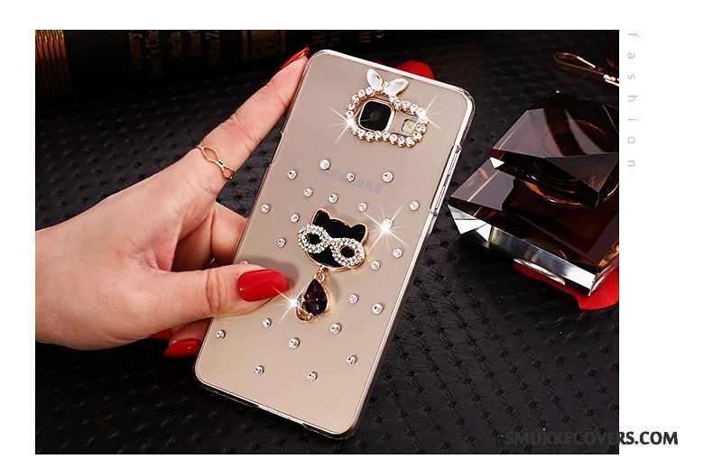 Etui Samsung Galaxy A7 2016 Cartoon Guld Gennemsigtig, Cover Samsung Galaxy A7 2016 Beskyttelse Hård Telefon