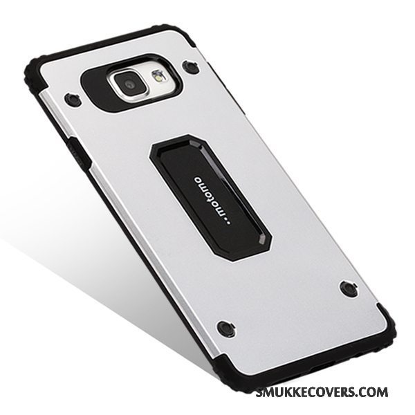 Etui Samsung Galaxy A7 2016 Metal Hård Nubuck, Cover Samsung Galaxy A7 2016 Silikone Telefonlyserød