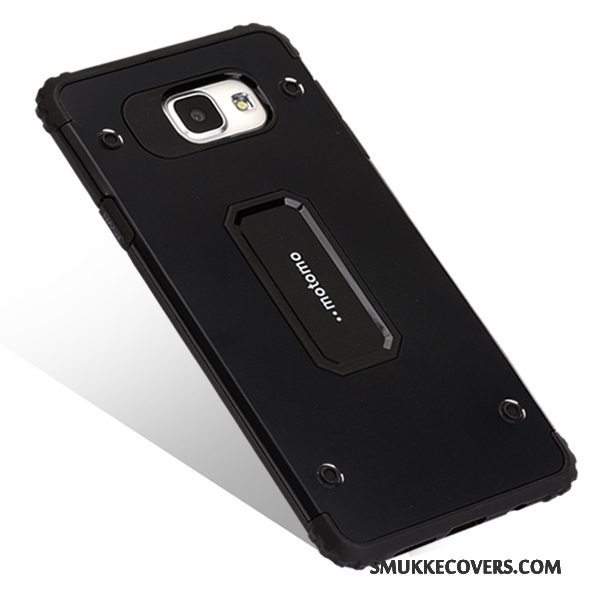 Etui Samsung Galaxy A7 2016 Metal Hård Nubuck, Cover Samsung Galaxy A7 2016 Silikone Telefonlyserød