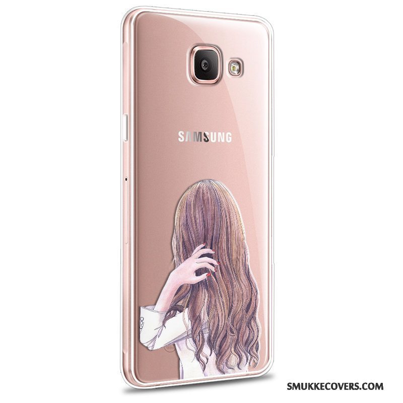 Etui Samsung Galaxy A7 2016 Silikone Anti-fald Lyserød, Cover Samsung Galaxy A7 2016 Blød Telefonny