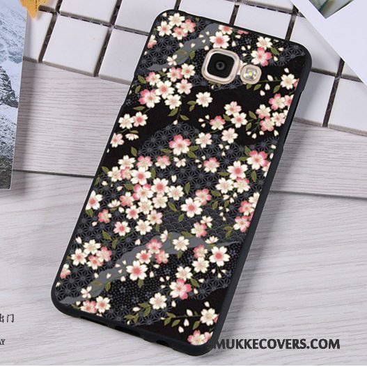 Etui Samsung Galaxy A7 2016 Silikone Hængende Ornamenter Blå, Cover Samsung Galaxy A7 2016 Blød Anti-fald Nubuck