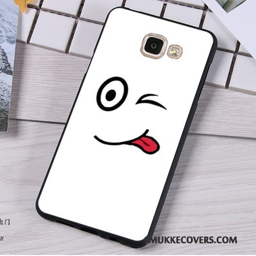 Etui Samsung Galaxy A7 2016 Silikone Hængende Ornamenter Blå, Cover Samsung Galaxy A7 2016 Blød Anti-fald Nubuck