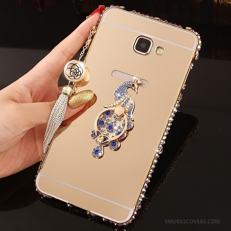 Etui Samsung Galaxy A7 2016 Strass Ramme Telefon, Cover Samsung Galaxy A7 2016 Strass Lyserød Bagdæksel