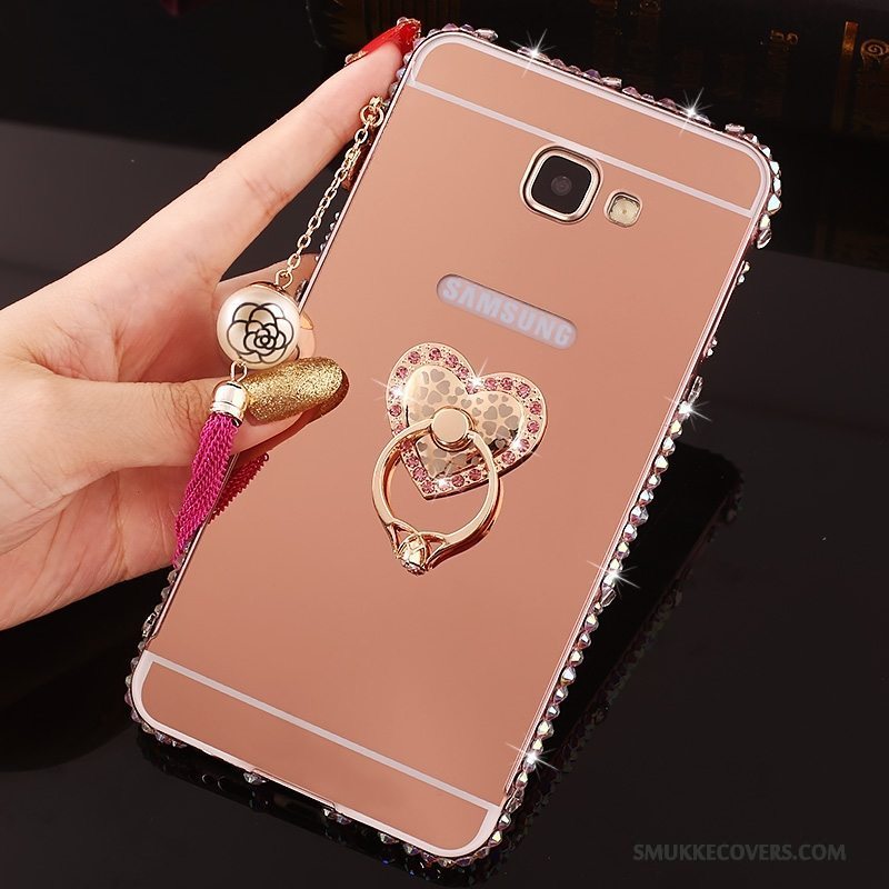 Etui Samsung Galaxy A7 2016 Strass Ramme Telefon, Cover Samsung Galaxy A7 2016 Strass Lyserød Bagdæksel