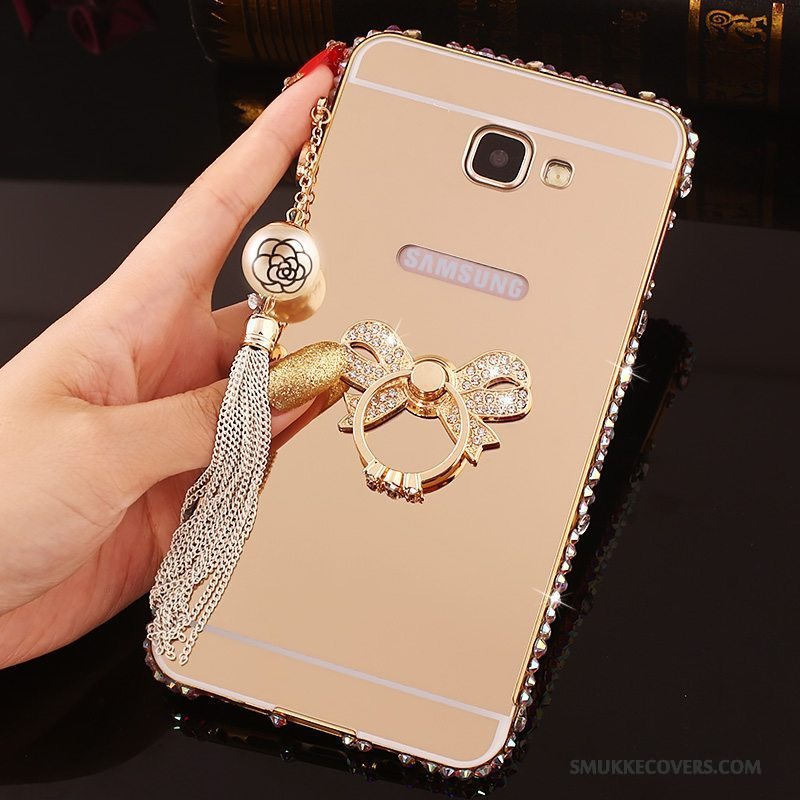 Etui Samsung Galaxy A7 2016 Strass Ramme Telefon, Cover Samsung Galaxy A7 2016 Strass Lyserød Bagdæksel