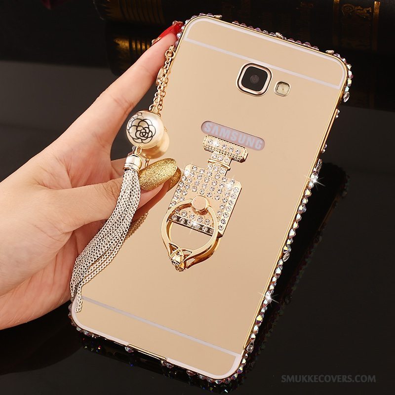 Etui Samsung Galaxy A7 2016 Strass Ramme Telefon, Cover Samsung Galaxy A7 2016 Strass Lyserød Bagdæksel