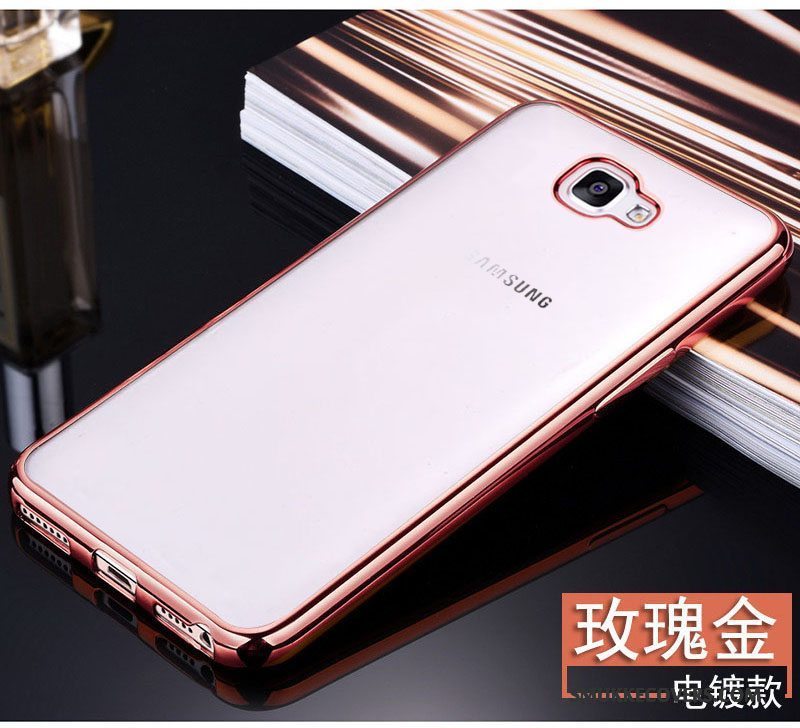 Etui Samsung Galaxy A7 2016 Tasker Anti-fald Telefon, Cover Samsung Galaxy A7 2016 Blød Guld Gennemsigtig