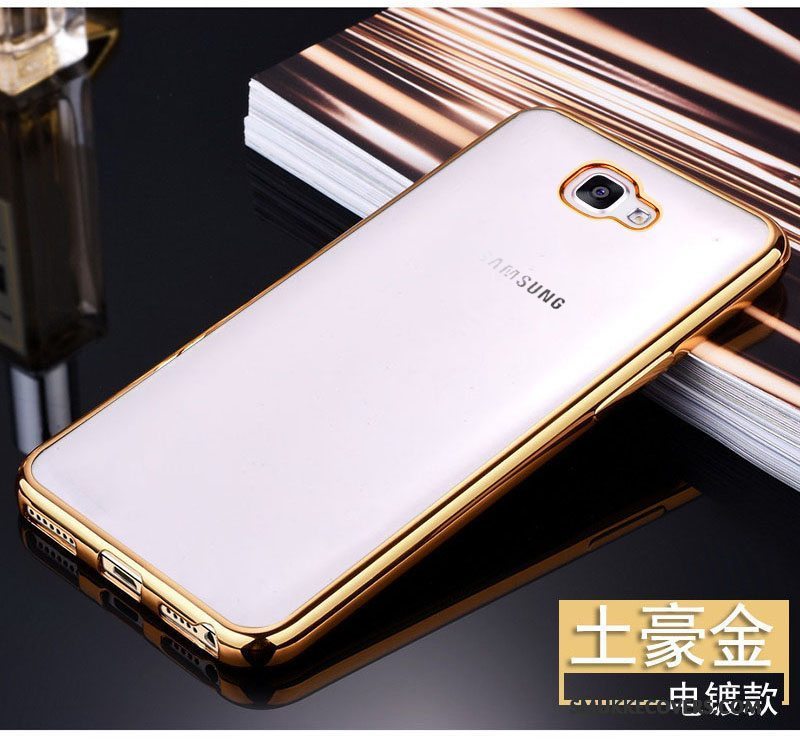 Etui Samsung Galaxy A7 2016 Tasker Anti-fald Telefon, Cover Samsung Galaxy A7 2016 Blød Guld Gennemsigtig