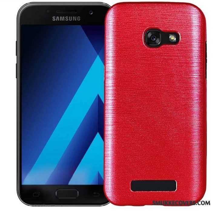 Etui Samsung Galaxy A7 2017 Blød Rød Anti-fald, Cover Samsung Galaxy A7 2017 Silikone Telefon