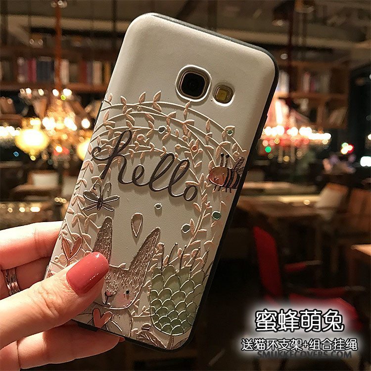 Etui Samsung Galaxy A7 2017 Support Telefonnubuck, Cover Samsung Galaxy A7 2017 Blød Sort