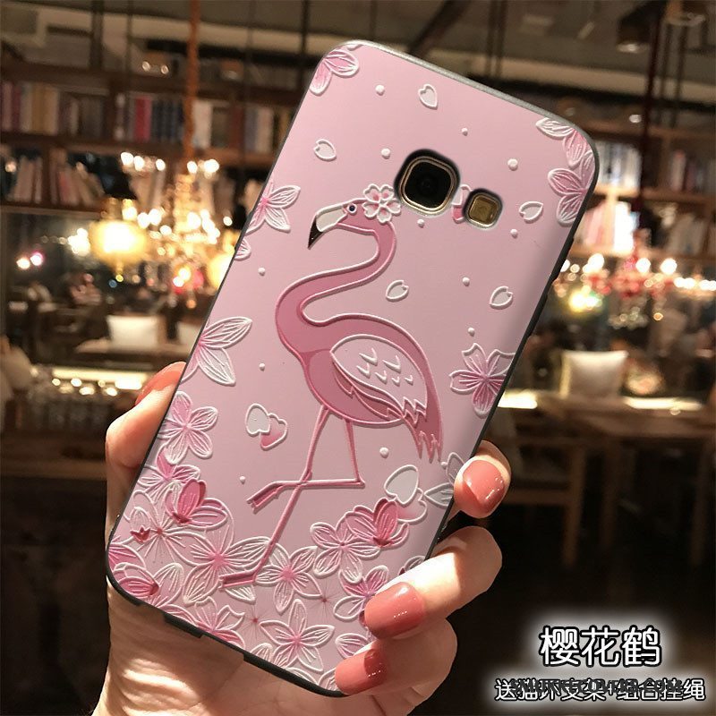 Etui Samsung Galaxy A7 2017 Tasker Hængende Ornamenter Telefon, Cover Samsung Galaxy A7 2017 Silikone Lyserød Trend