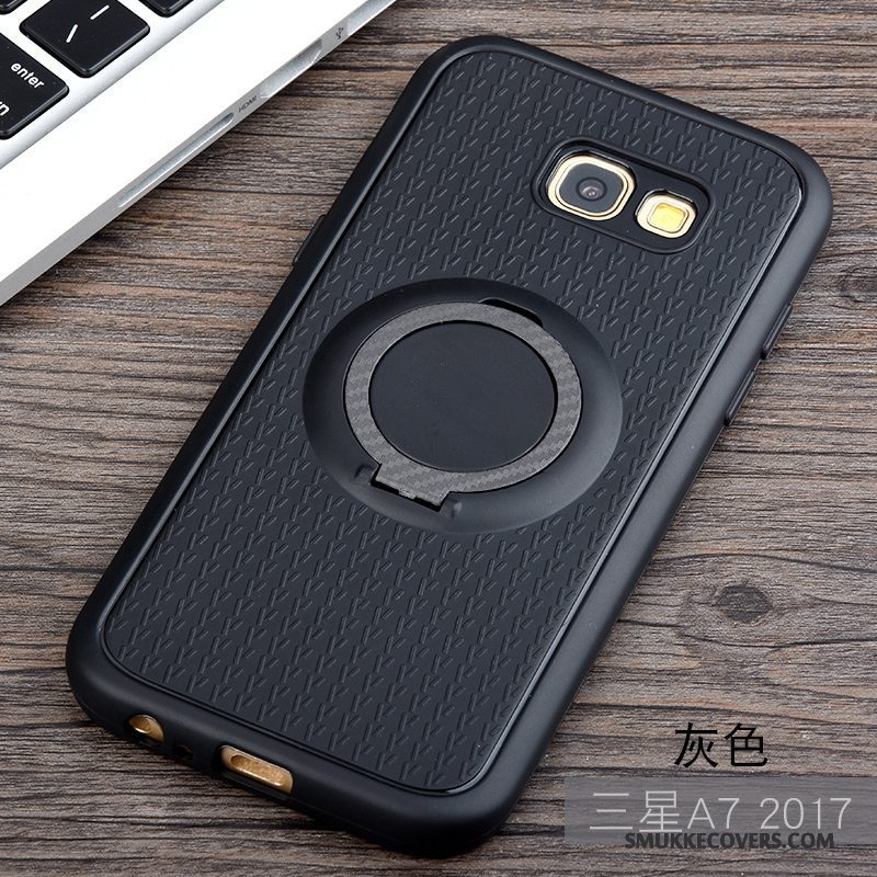 Etui Samsung Galaxy A7 2017 Tasker Telefontrend, Cover Samsung Galaxy A7 2017 Silikone Ring Lyserød