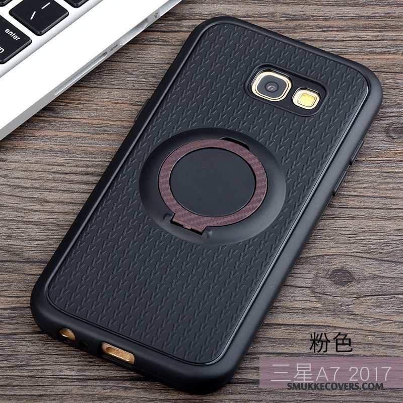 Etui Samsung Galaxy A7 2017 Tasker Telefontrend, Cover Samsung Galaxy A7 2017 Silikone Ring Lyserød