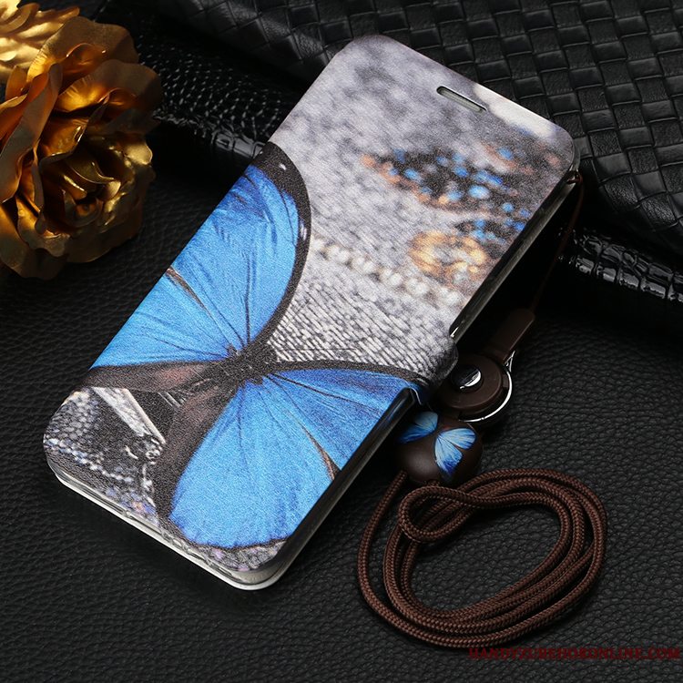 Etui Samsung Galaxy A7 2018 Beskyttelse Anti-fald Telefon, Cover Samsung Galaxy A7 2018 Læder Trend Lilla