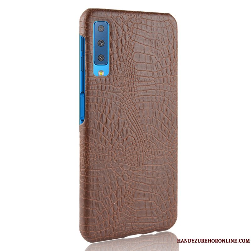 Etui Samsung Galaxy A7 2018 Beskyttelse Simple Nubuck, Cover Samsung Galaxy A7 2018 Tasker Blå Telefon