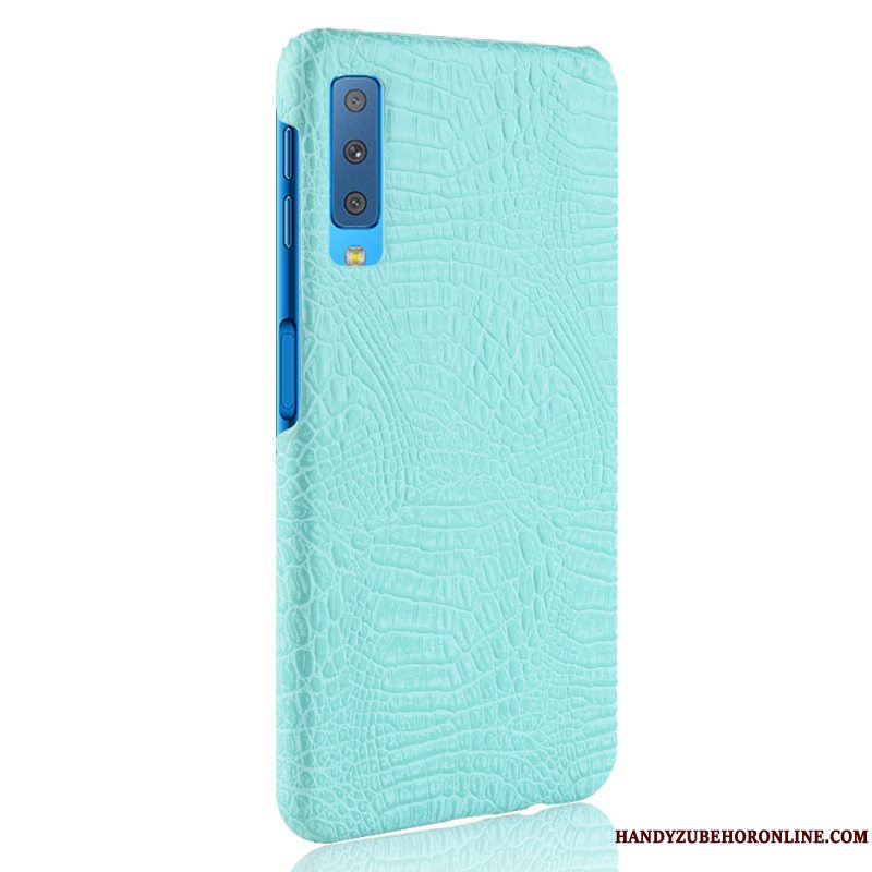 Etui Samsung Galaxy A7 2018 Beskyttelse Simple Nubuck, Cover Samsung Galaxy A7 2018 Tasker Blå Telefon